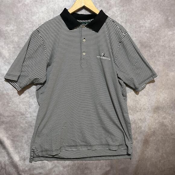 Fairway & Greene Signature Striped Black and White Golf Polo size L - Picture 1 of 4
